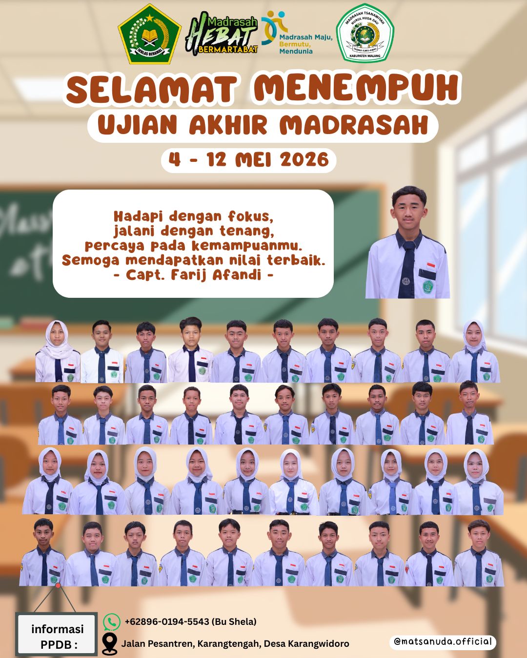 Ujian Akhir Madrasah Kelas 9 Tahun 2026