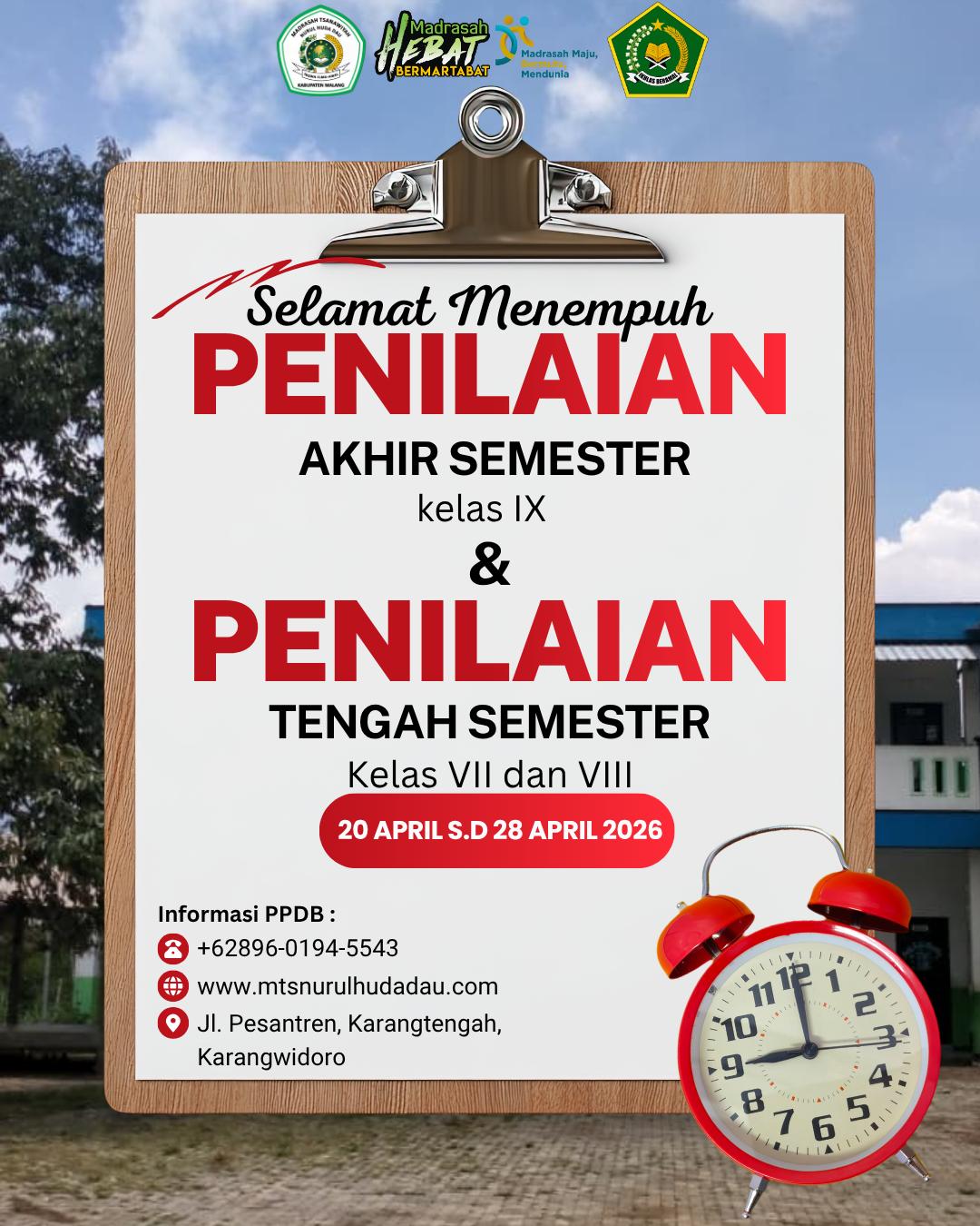 PTS Kelas 7,8 dan PAT Kelas 9